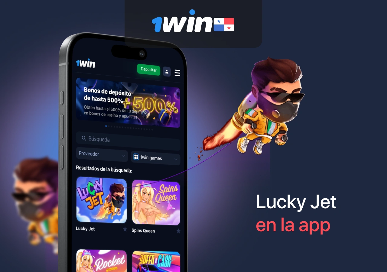 Juego Lucky Jet en la aplicación móvil de casino 1Win