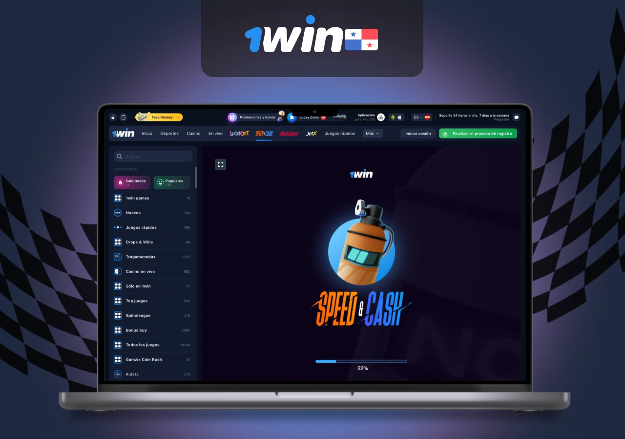 Juego Speed-n-Cash en la plataforma de una casa de apuestas en Panamá